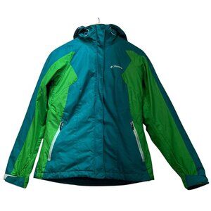 Columbia Women's Vertical Convert Interchange Jacket Full Zip Size M Blue Green